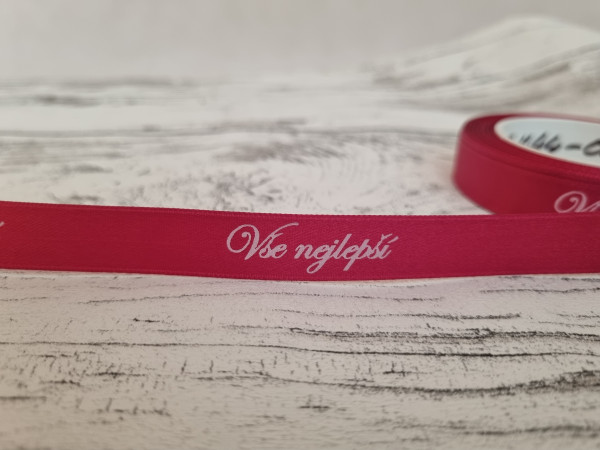 Stuha "vše nejlepší" - červená/zlatá