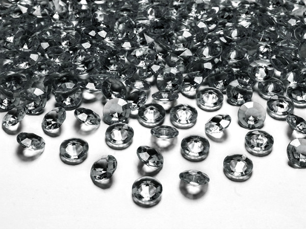 Diamantky, Ø12 mm - šedá/stříbrná ( 100 ks / bal )