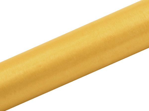 Organzová řezaná stuha 16 cm - tmavě žlutá ( 9 m / rol )