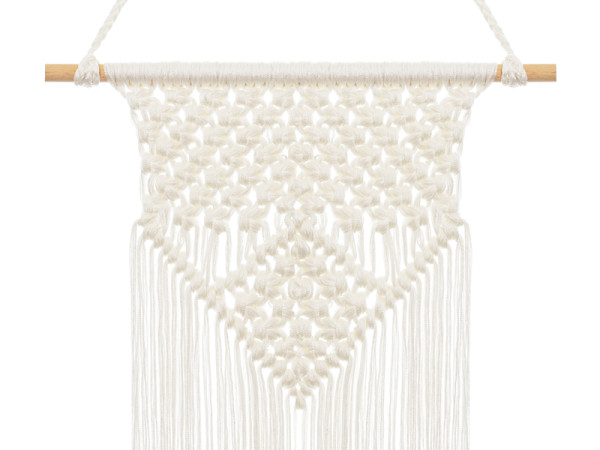 Macramé závěs bílý (1 ks)