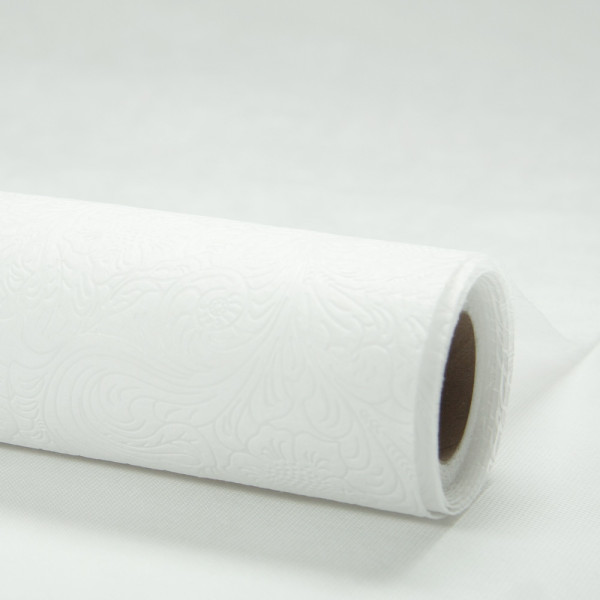 Vlizelínový středový pás 50 cm - KVĚTY - bílá (4,5&nbsp;m/ks)