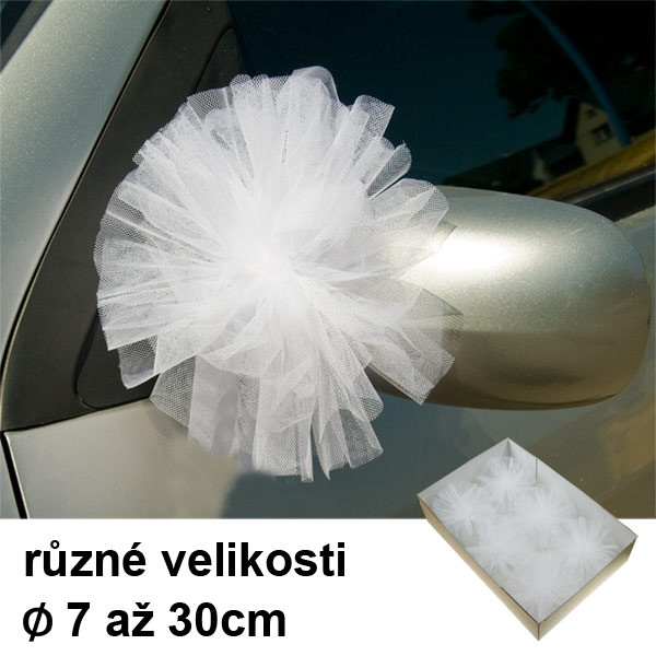 Tylové koule na výzdobu svatebního auta