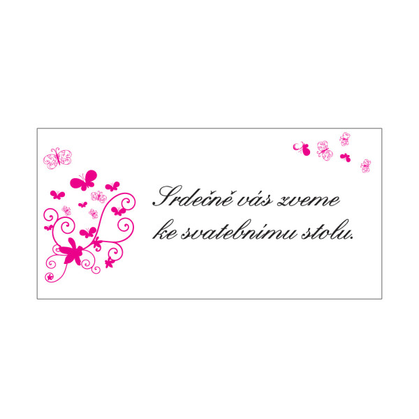 Pozvánka ke svatebnímu stolu LÉTO