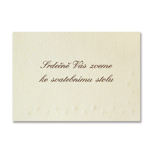 Pozvánka ke svatebnímu stolu Beatrice