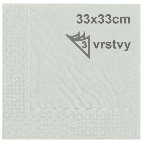 Ubrousek 33x33cm AMORETA - šedá (20ks/bal)