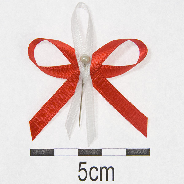 Svatební vývazek Ø 4,5 cm - červená (1 ks)