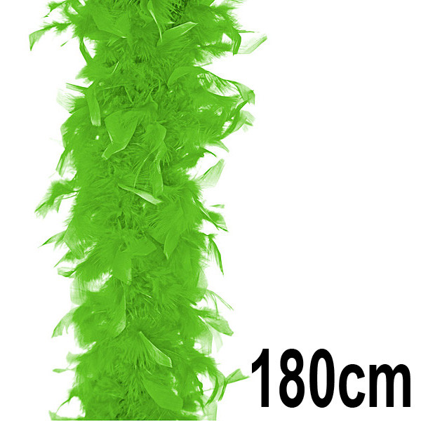 Péřové dekorační boa 180cm - světle zelená (1 ks)