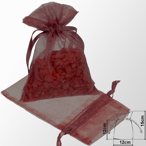 Organzový sáček 12 x 15 cm - bordó (10 ks/bal )