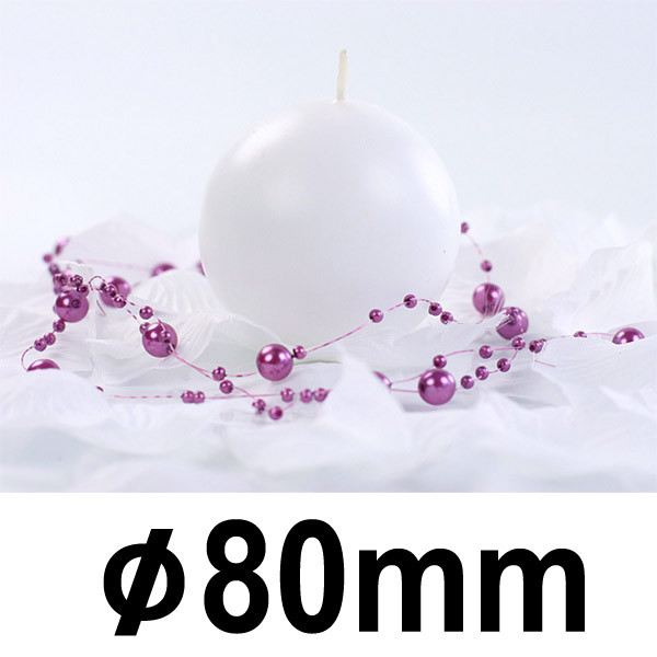 Svíčka koule PASTEL Ø 8 cm  - bílá (1 ks)