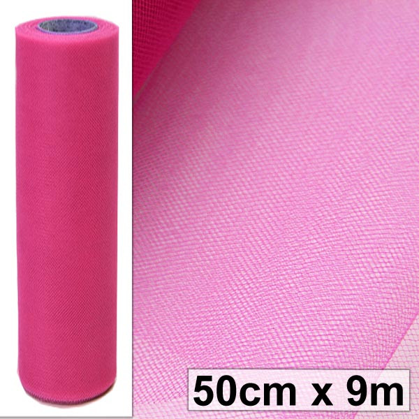Svatební a aranžerský tyl 50 cm - malinová (9 m/rol)