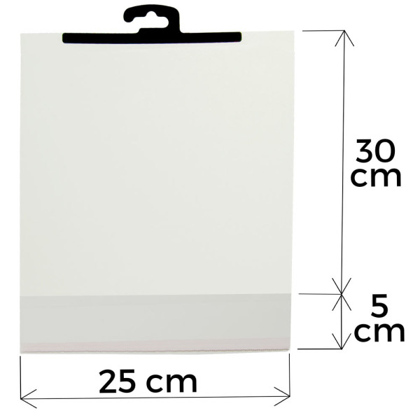 Sáček s ramínkem a lepící klopou 25 cm x 30 cm (20 ks/bal)
