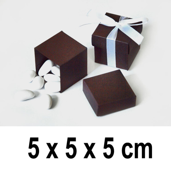 Dárková krabička CUBE 5 x 5 x 5 cm - hnědá (10 ks/bal)