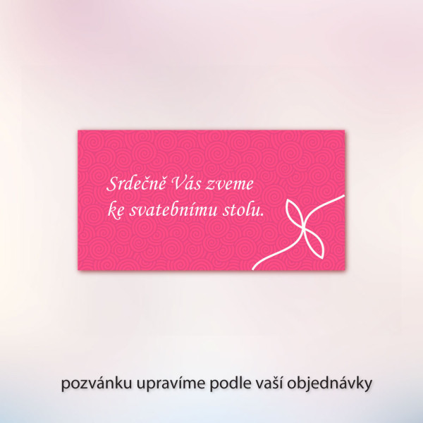 Pozvánka ke svatebnímu stolu BABY