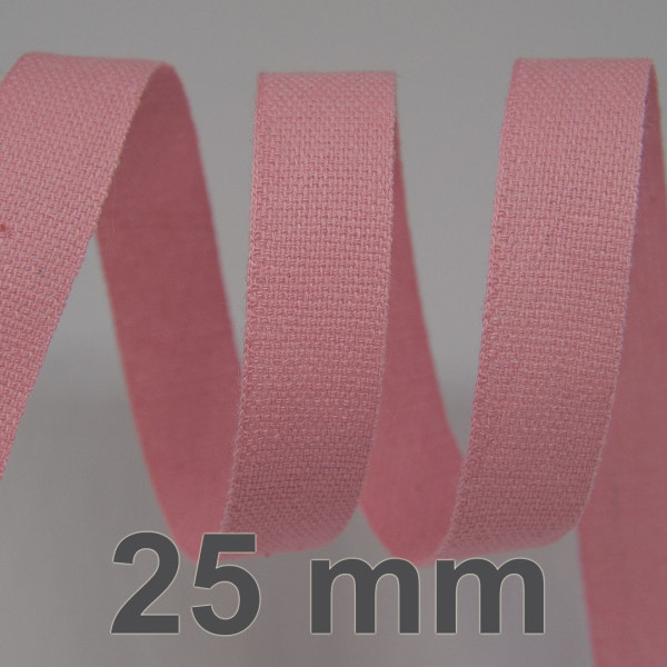 Bavlněná stuha - Cordula 25 mm - růžová 107 (20 m)