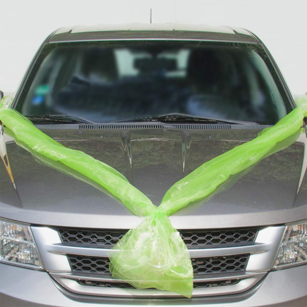 Šerpa na auto do tvaru V - světle zelená (1 set)