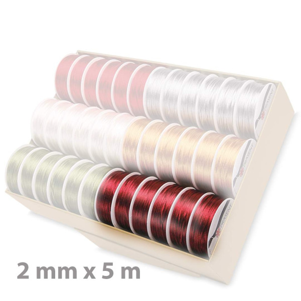 Tenká stužka 2 mm x 5 m - bordo (1 ks)
