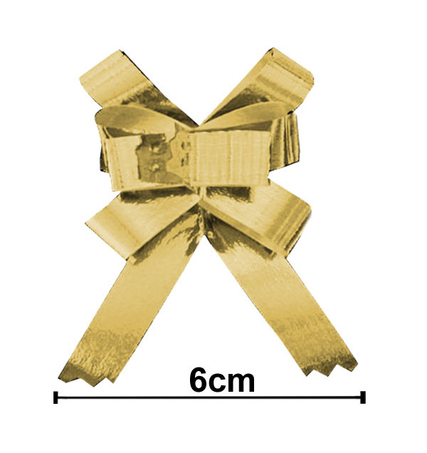 Stahovací zlatá mašle Basic 1/25 METAL - středně zlatá