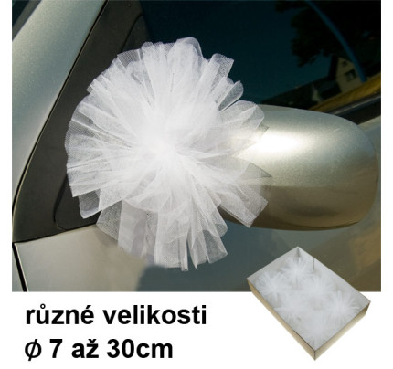 Tylové koule na výzdobu svatebního auta