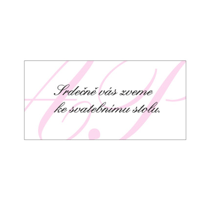 Pozvánka ke svatebnímu stolu MONOGRAM
