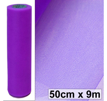 Svatební a aranžerský tyl 50 cm - fialová (9 m/rol)