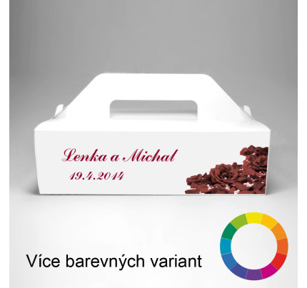 Krabice na výslužku s potiskem RŮŽE (1 ks)